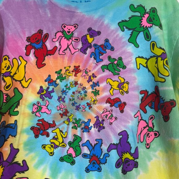 Liquid Blue Grateful Dead T-Shirt Retro Tie Dye Spiral Bear Large - Picture 3 of 6